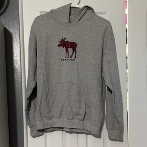 Gildan Gray Hoodie with Vermont Moose Design